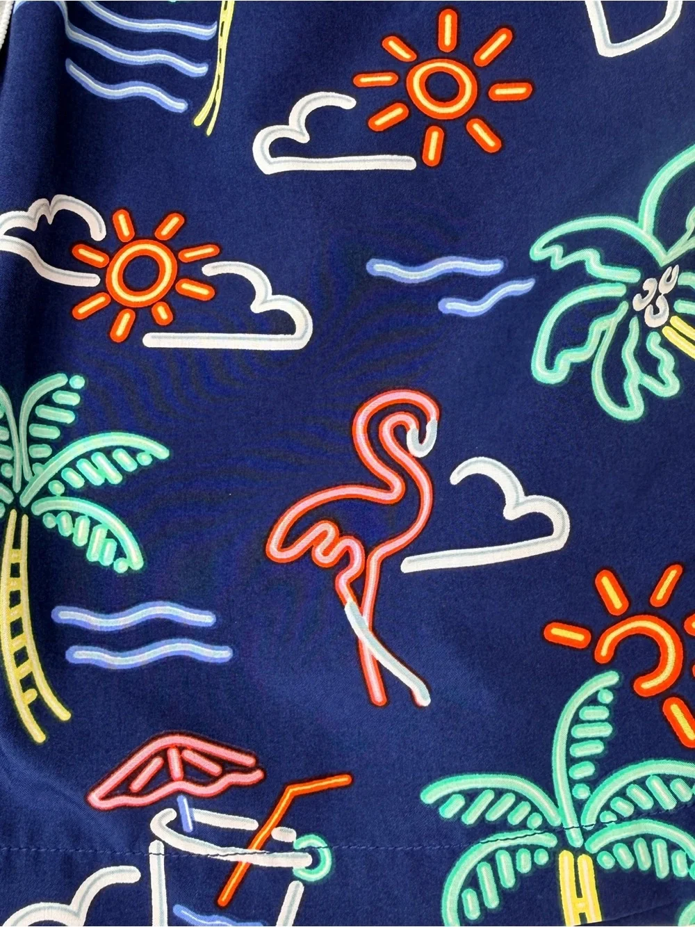 chubbies Navy Neon Tropical Swim Trunks